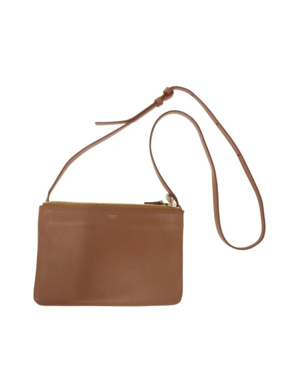 Celine by Phoebe Philo Trio Small Leather Shoulder Bag Brown